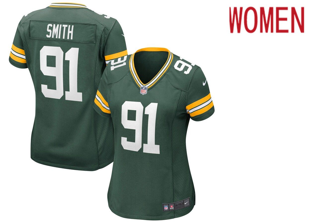 Women Green Bay Packers #91 Preston Smith Nike Green Game NFL Jersey->women nfl jersey->Women Jersey